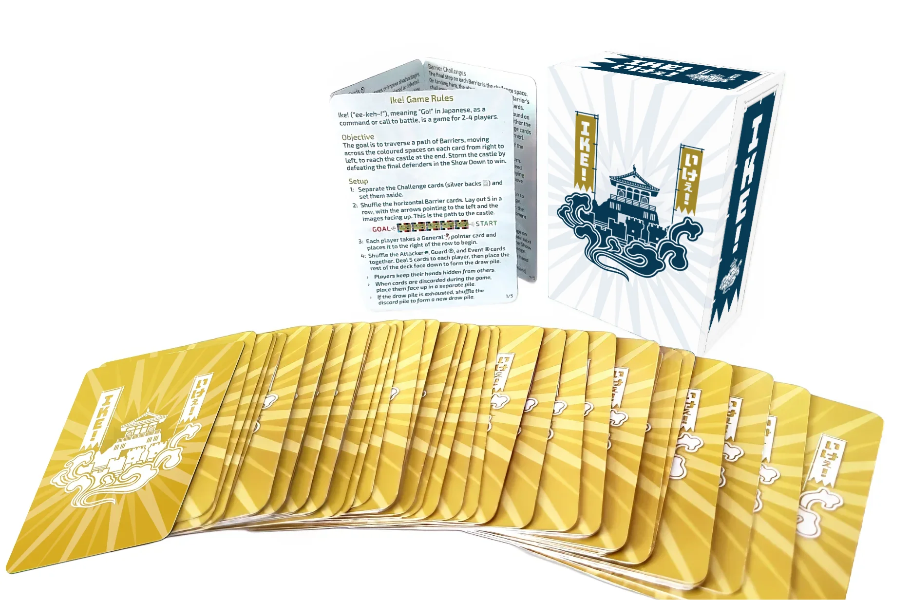 Ike! - Takeshi's Castle Card Game box, rules and cards